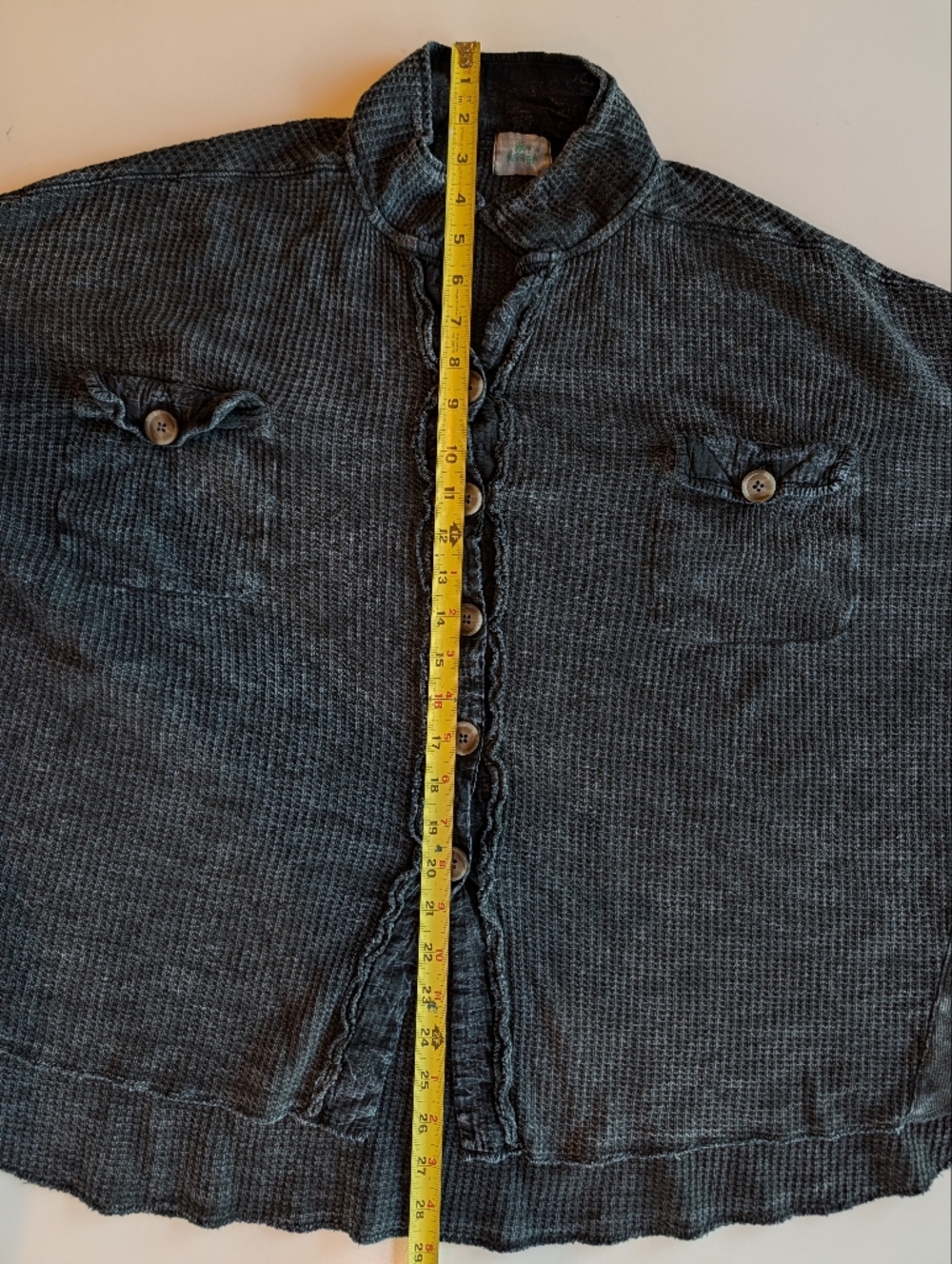 Waffle Thermal Oversized Top By Blue Buttercup - Picture 7 of 7